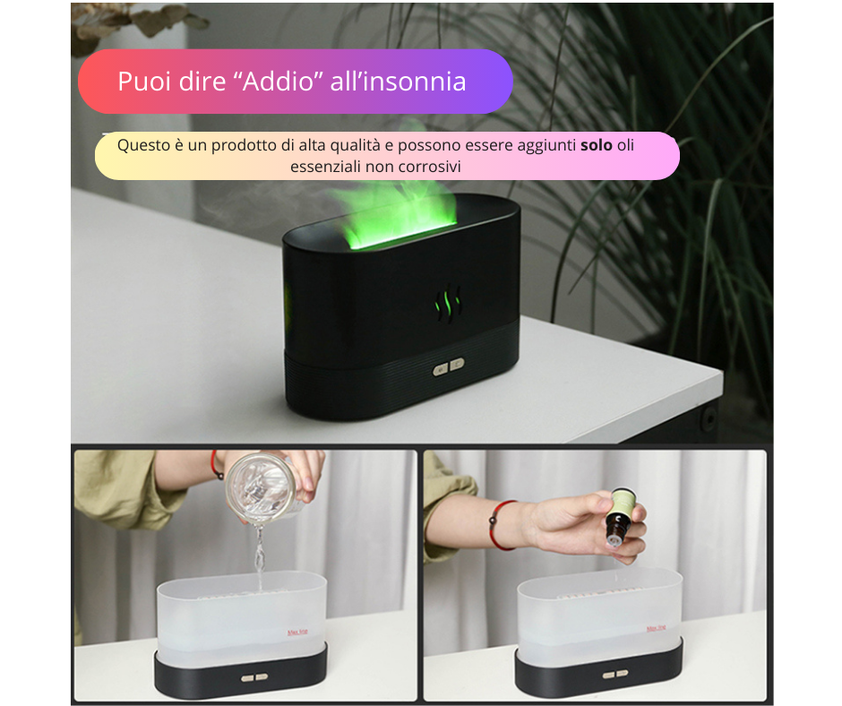 Flame Essential Oil Diffuser Umidificatore di aromaterapia