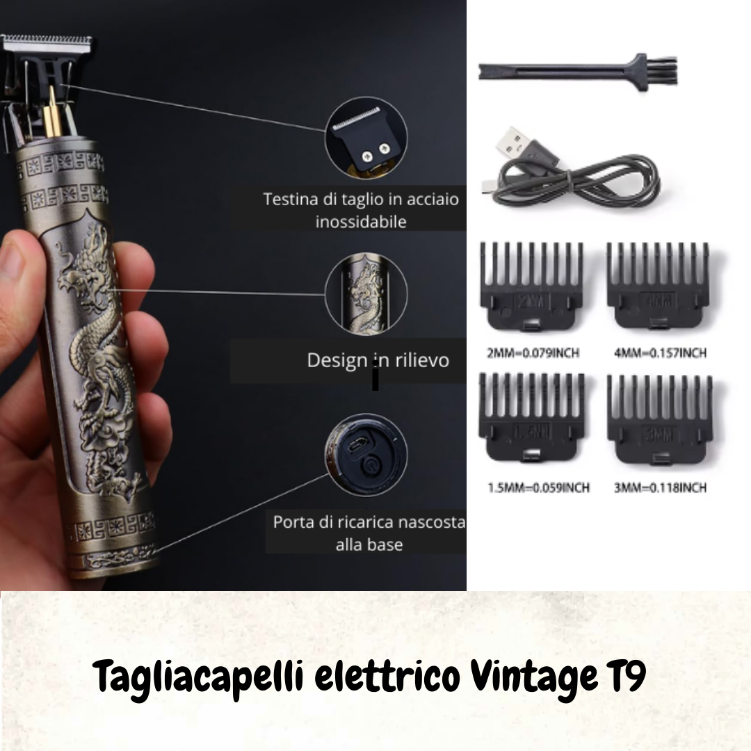 Apparecchio per taglio di capelli elettrica vintage T9, taglia capelli professionale per uomini