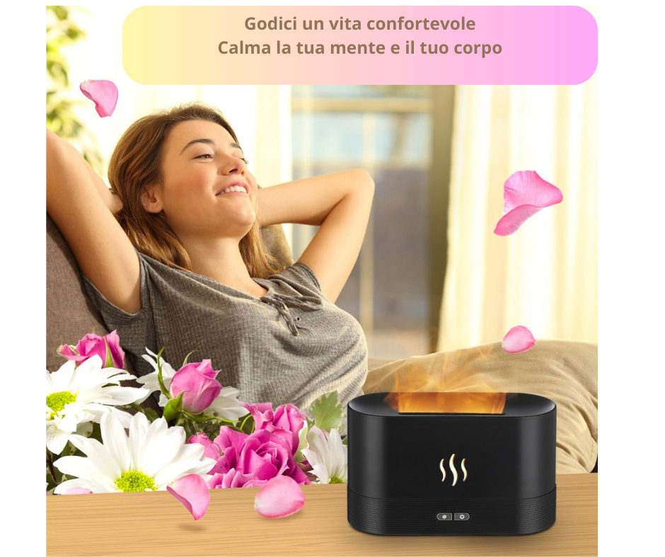 Flame Essential Oil Diffuser Umidificatore di aromaterapia